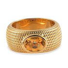Citrin Ring Messing vergoldet (Größe 17.00) ca. 1,20 ct