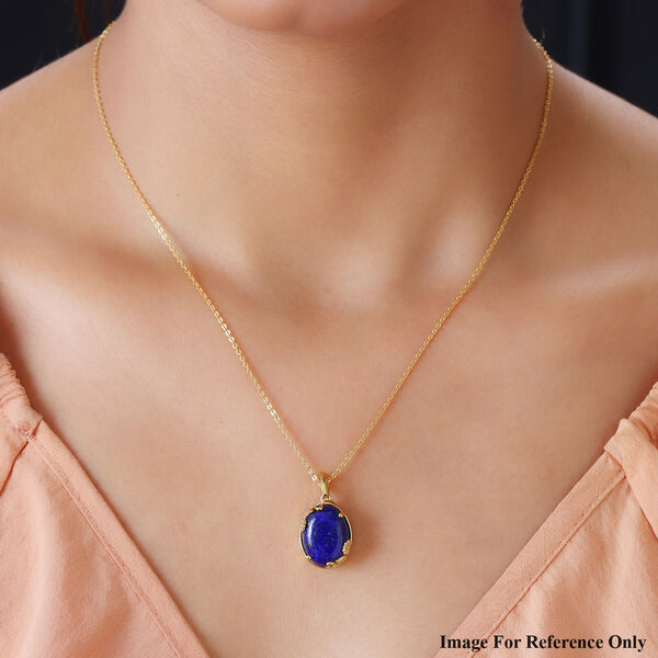 Lapislazuli Anh&auml;nger 950 Kupfer Ionenbeschichtetes Gold Platin ca. 9,89 ct image number 3