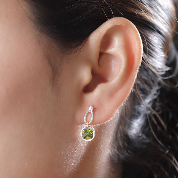 LUSTRO STELLA - Peridot Zirkonia-Ohrringe, 925 Silber, ca. 3,19 ct image number 3