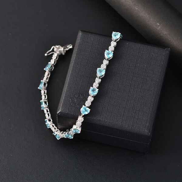 GP Amore Kollektion - AA Blauer Apatit, Kanchanaburi Blauer Saphir Armband ca. 18.5 cm 925 Silber rhodiniert ca. 8.71 ct image number 1