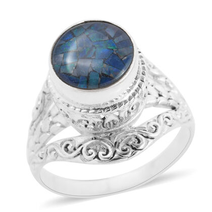 Royal Bali Kollektion - Mosaik-Opal Ring 925 Silber (Gr&ouml;&szlig;e 17.00) ca. 2.48 ct