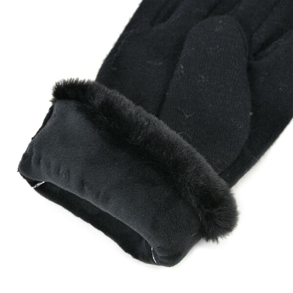 LA MAREY Handschuhe mit Kunstfell Bord&uuml;re, Schwarz image number 5