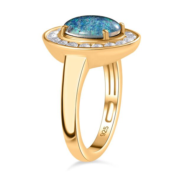 Boulder Opal Triplett und Zirkon Ring - 2,70 ct. image number 8