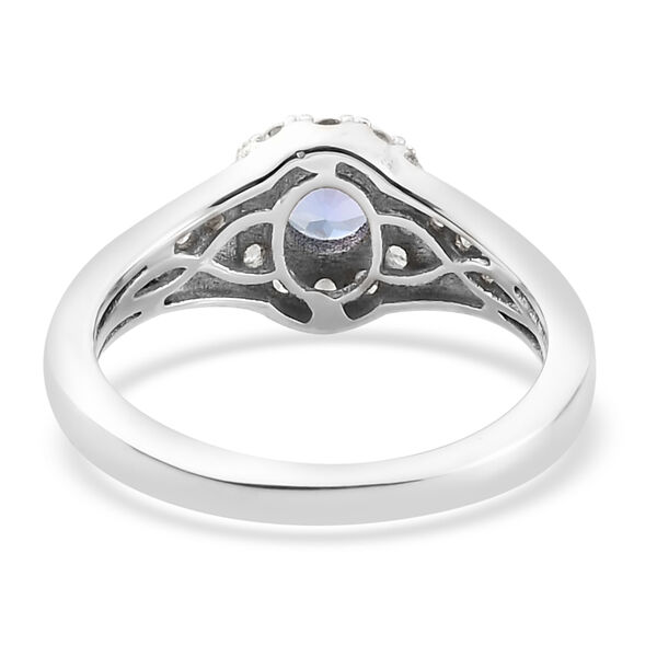 Tansanit und Zirkon Ring 925 Silber platiniert  ca. 0,92 ct image number 6