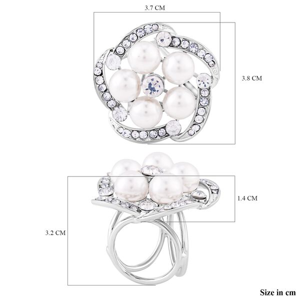 Kristall Kunstvoller Schalring, Kunststoff Perle image number 6