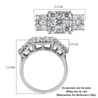 LUSTRO STELLA Hergestellt mit ZIRKONIA Cluster-Ring 925 Silber Platin-Überzug image number 5
