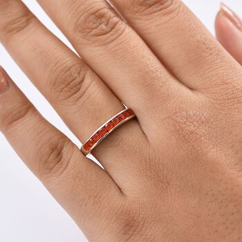 D'Joy AAA Blaze Feueropal Ring, 925 Silber platiniert - 0,44 ct.