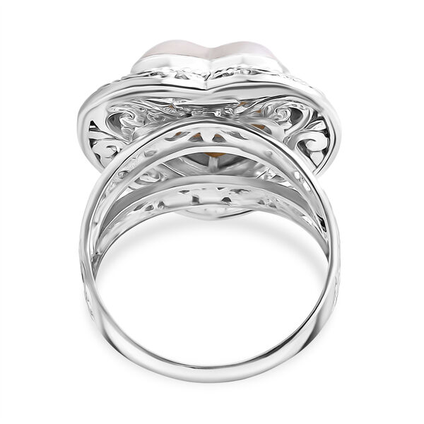 D'Joy Royal Bali - Wei&szlig;er Mabe Perle Herz Ring image number 4