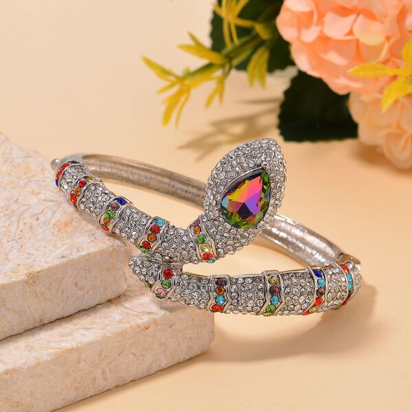 Mehrfarbiger Kristall-Armreif, 18 cm image number 1