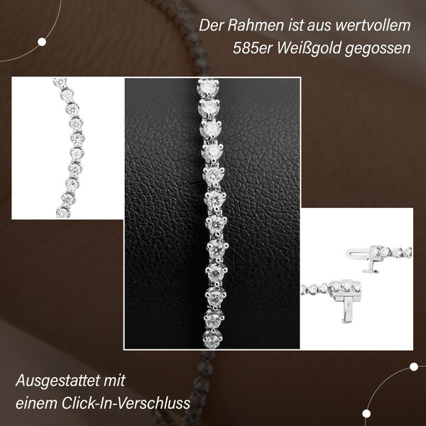 New York Kollektion - SI G-H Diamant Armband, 19 cm, 585 Weißgold - 2 ct. image number 2