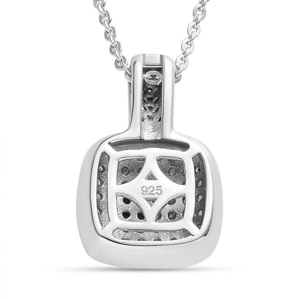 Wei&szlig;er Diamant Anh&auml;nger mit Kette, 925 Silber platiniert, ca. 0.50 ct image number 4