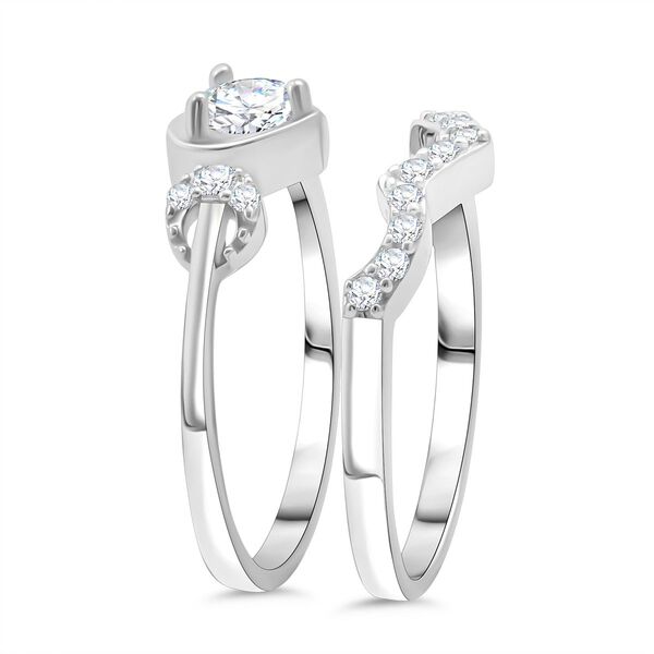 LUSTRO STELLA 2er-Set weißer Zirkonia Ring image number 4