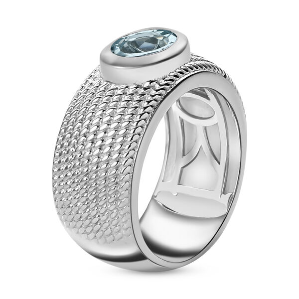 Himmelblauer Topas-Solit&auml;r-Ring in Silberton, 1,42 ct. image number 5