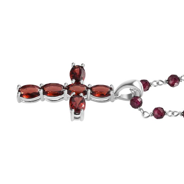 Rote Granat-Kreuz-Halskette - 20,28 ct. image number 4