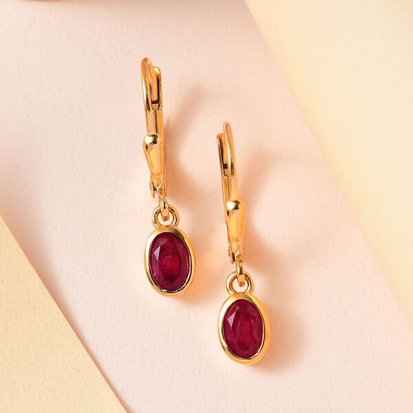 Afrikanische Rubin (Fissure gef&uuml;llt) Ohrringe - 1,33 ct. image number 2