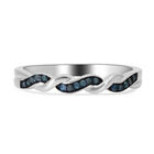 Blauer Diamant Ring 925 Silber platiniert  ca. 0,10 ct image number 0