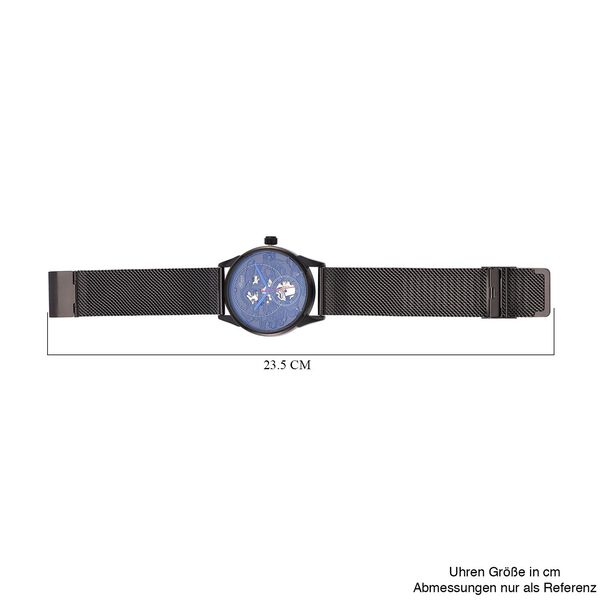 GENOA TIME V2 - Automatische mechanische Uhr mit Drachenmuster und Edelstahl-Mesharmband, 23 cm, schwarz, ca. 89,00g image number 8