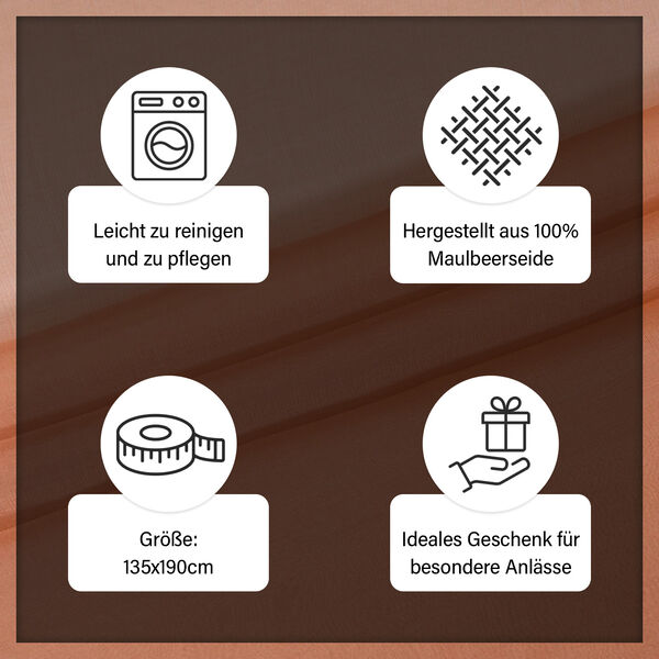 LA MAREY - Chiffonschal aus 100% Maulbeerseide in Beige image number 5