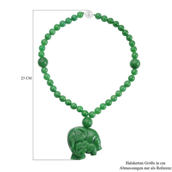 Grüne Jade Halskette, ca. 45 cm, 925 Silber rhodiniert ca. 770,00 ct image number 6
