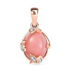 AA Vinicunca-Peruanischer Opal, Weißer Zirkon Anhänger 925 Silber 750 rosévergoldet ca. 2.50 ct