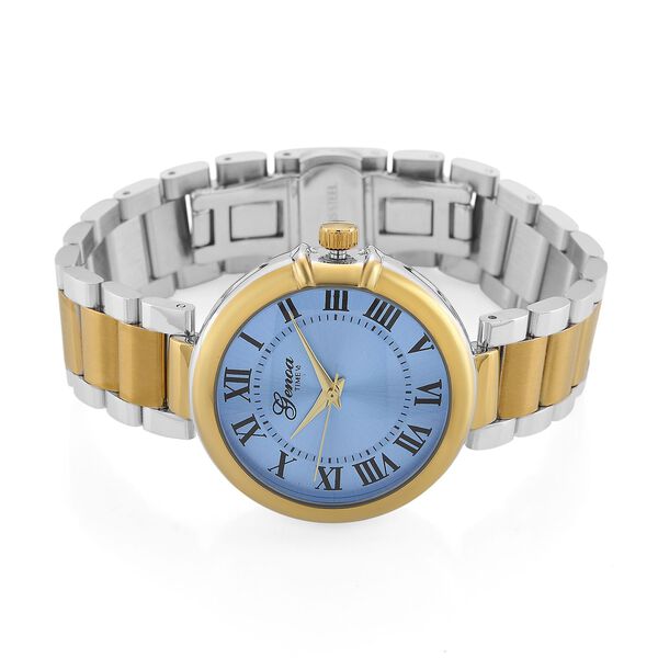 GENOA - Uhr mit Automatikwerk Dandong und Zifferblatt in Blau-Gold,sportlich-elegantes Design, bicolor image number 5