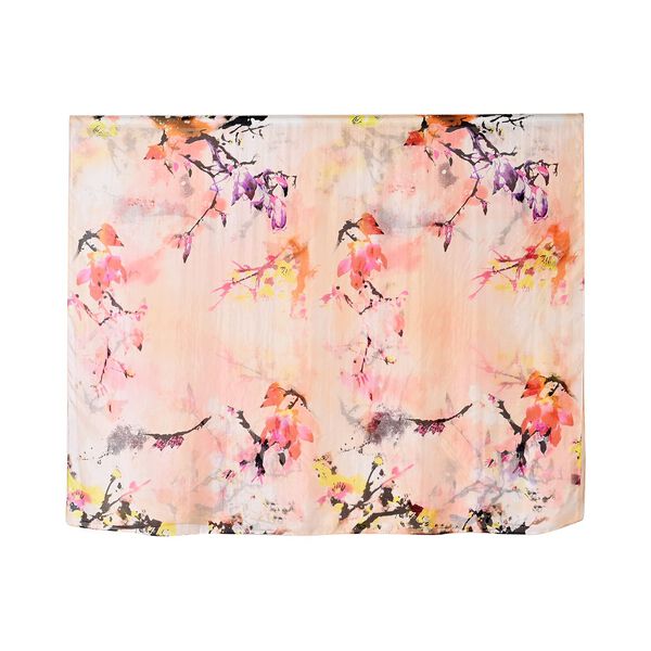 LA MAREY – Bedruckter Seidenschal aus Maulbeerseide, gelb mit Blumenmuster image number 8