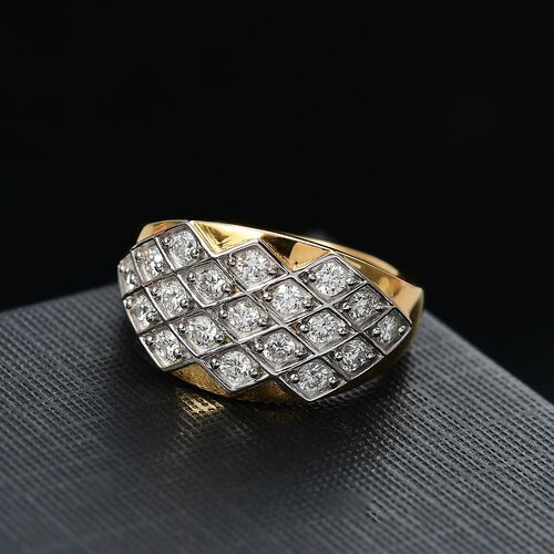 LUXURIANT DIAMOND - Lab Grown Diamant SI-GH Ring 925 Silber 750 Gelbgold Vermeil (Größe 17.00) ca. 1.00 ct image number 2