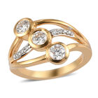 Moissanit-Ring, 925 Silber Gelbgold Vermeil  ca. 0,79 ct image number 3