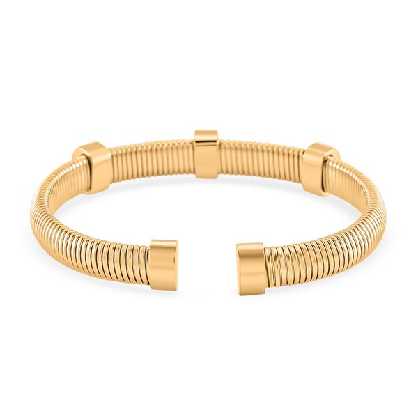 Wei&szlig;er Kristall Armband, flexibel (ca. 18 - 19 cm), 316L Edelstahl, goldfarben image number 4