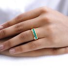 AAA Kagem Sambischer Smaragd Ring, 925 Silber Gelbgold Vermeil, (Größe 21.00), ca. 0.90 ct image number 2