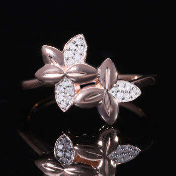 ALLORO Diamant Ring, 925 Silber mit Ros&eacute;gold Vermeil