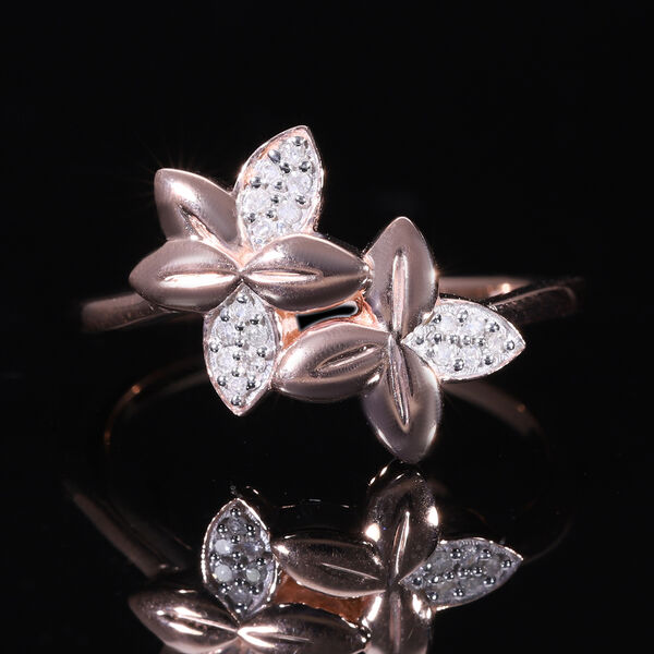 ALLORO Diamant Ring, 925 Silber mit Ros&eacute;gold Vermeil image number 1