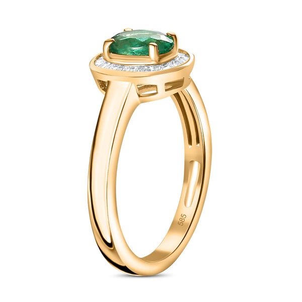 AAAA Kagem sambischer Smaragd und Diamant Ring in 585 Gold - 0,88 ct. image number 7