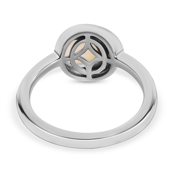 Nat&uuml;rlicher &Auml;thiopischer Opal Sonne, Mond und Erde Ring 925 Silber Zweifarbige Beschichtung image number 6