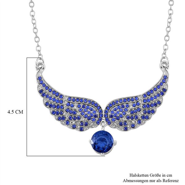 Tansanit-Farbe Zirkonia und Kristall Halskette, 52+5cm image number 6
