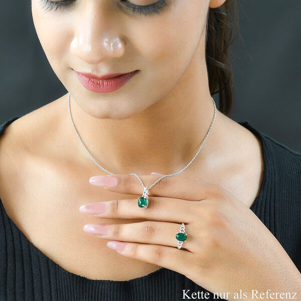 Gr&uuml;ner Aventurin Ring und Anh&auml;nger, 925 Silber ca. 3,13 ct image number 3