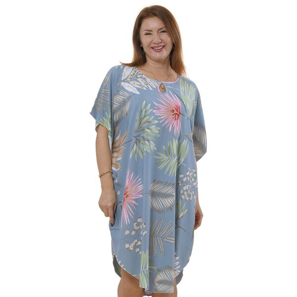 TAMSY - bedruckter Kaftan, One Size, Regenwald