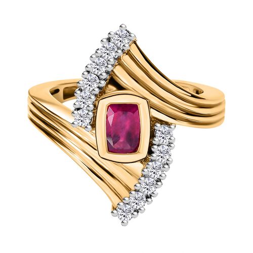Afrikanischer Rubin und Zirkon-Ring - 1,14 ct. image number 0