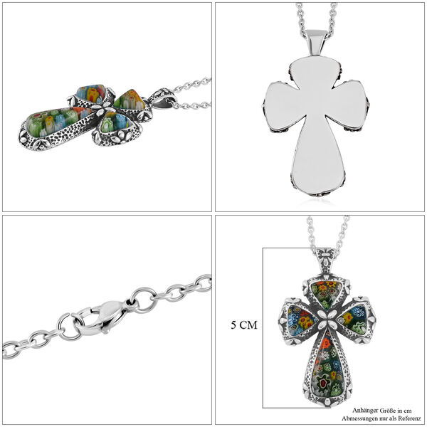 Kreuz 60cm Halskette im Murano-Stil image number 4