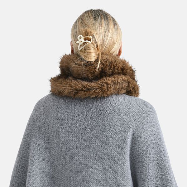 Elastischer Webpelz-Schal, Einheitsgr&ouml;&szlig;e, Dunkelbraun image number 2