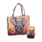 2-teiliges Taschenset - Shopper und Handytasche, ca. 40 x 12 x 35 cm (Shopper), ca. 20 x 11 x 2 cm (Handytasche), Elefantenmotiv