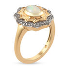 Natürlicher Äthiopischer Opal und Zirkon Ring 925 Silber vergoldet  ca. 0,86 ct image number 4