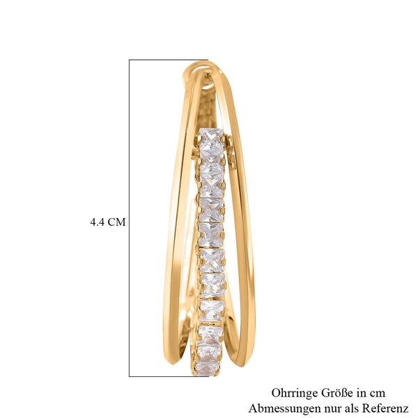 Wei&szlig;e Kristall Ohrringe, goldfarben image number 6