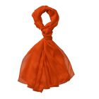 LA MAREY - 100% Maulbeerseidenschal, Chiffon, Größe: 110x180cm, Dunkel Orange