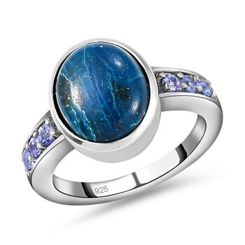 2er Set - Nat&uuml;rlicher Tafelberg Shadowkite Ring und Anh&auml;nger, 925 Silber platiniert ca. 7.96 ct