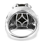 Elite Schungit und schwarzer Spinell-Ring, 925 Silber platiniert (Größe 21.00) ca. 8,44 ct image number 5