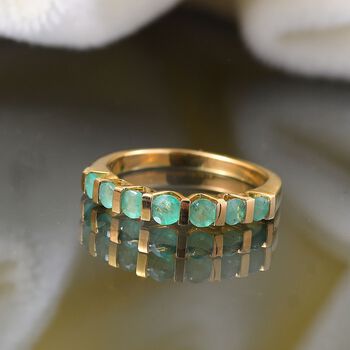 Kagem Sambischer Smaragd Ring 925 Silber vergoldet (Gr&ouml;&szlig;e 17.00) ca. 0,70 ct