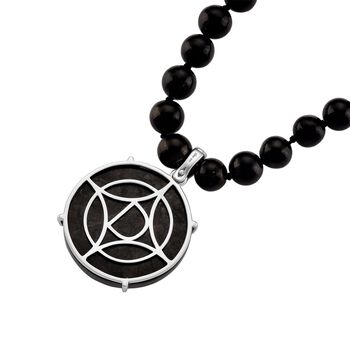 D'Joy Shungit Halskette ca. 45 cm 925 Silber rhodiniert ca. 205,16 ct.