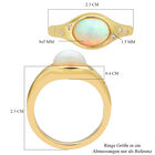 Natürlicher Äthiopischer Opal und Zirkon Ring 925 Silber vergoldet (Größe 16.00) ca. 1,57 ct image number 6