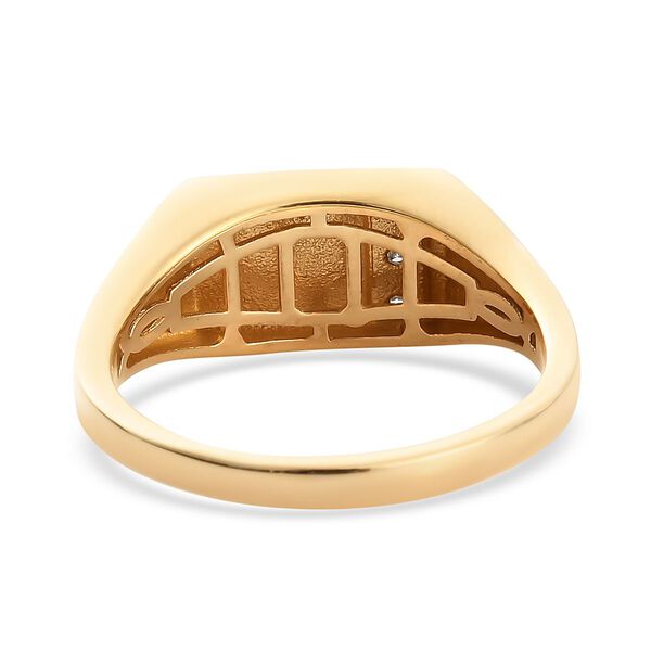 Diamant Herren Ring 925 Silber 585 Vergoldet image number 5